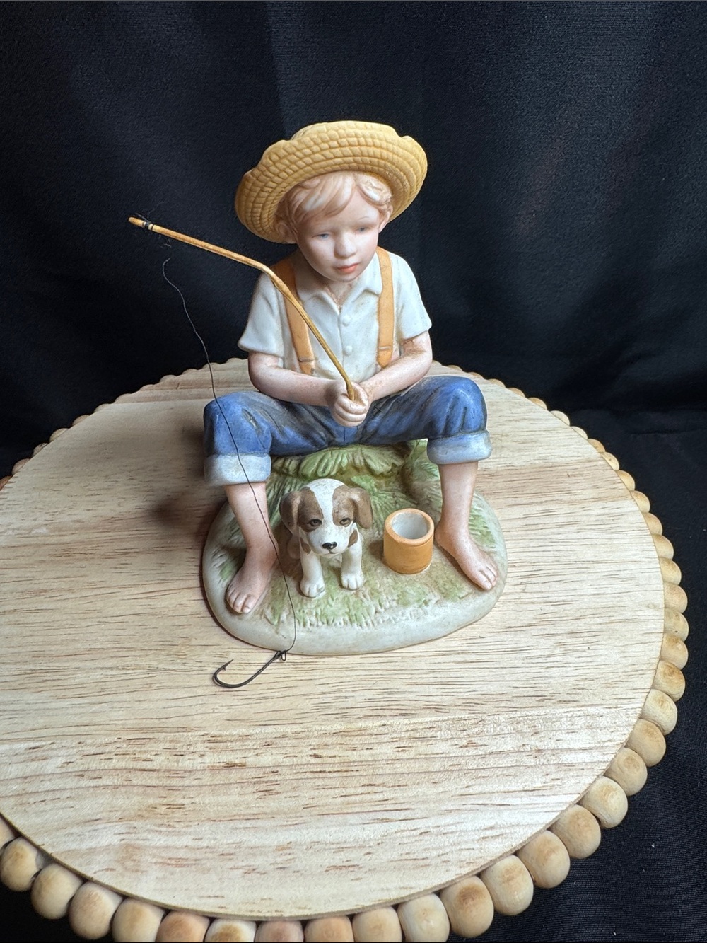HOMCO Boy Fishing Figurine with Puppy